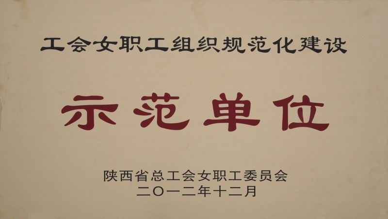 西安煤機(jī)公司獲陜西省首批工會女職工組織規(guī)范化建設(shè)示范單位