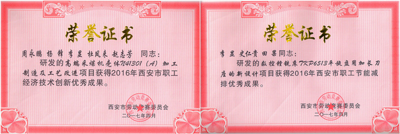 公司兩項技術(shù)項目成果獲西安市表彰